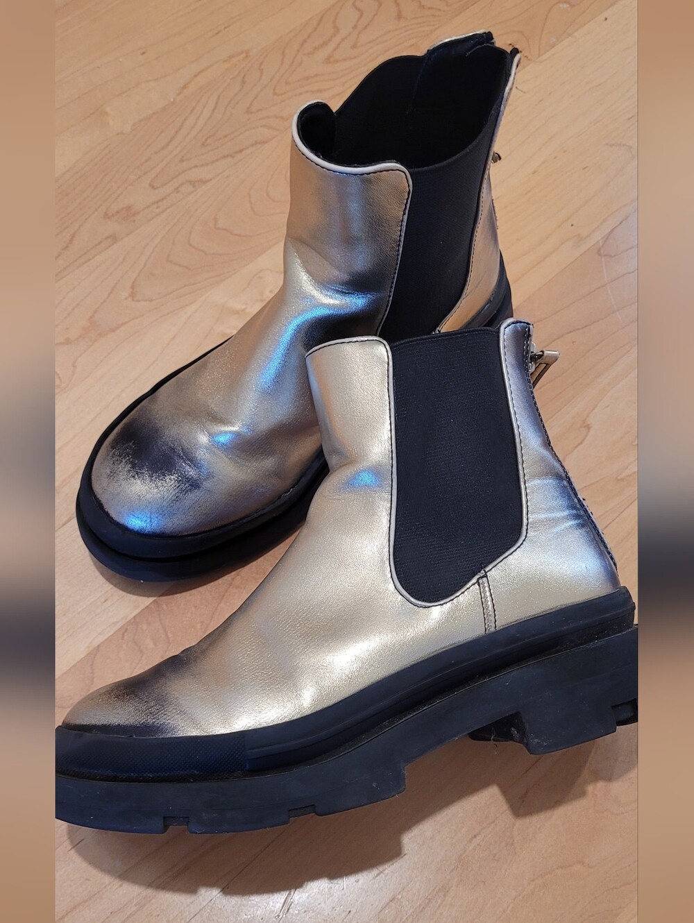 Steve Madden JTERESTA Kids Metallic Chelsea Boots Size 2